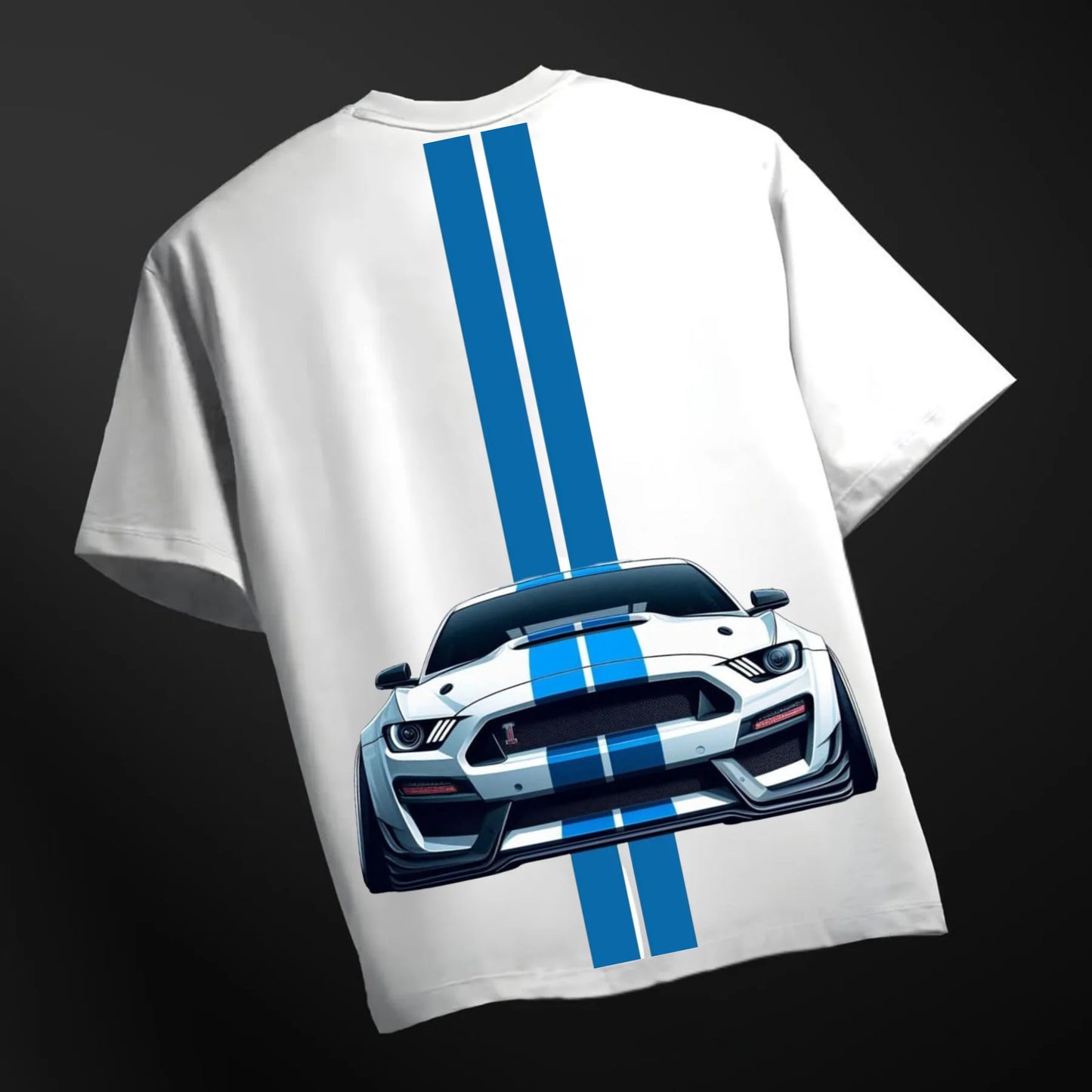Men's Mustang Car Printed Oversized Tshirt