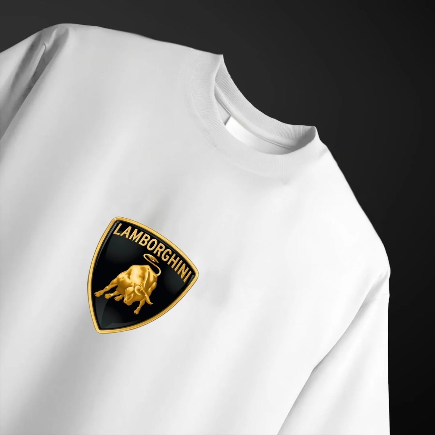 Men's Lamborghini printed White Oversized Tshirt